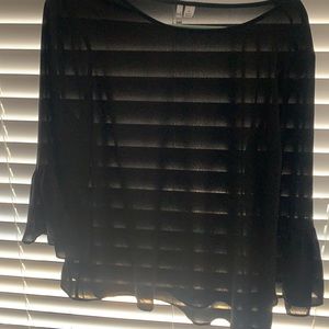Black bell sleeve blouse